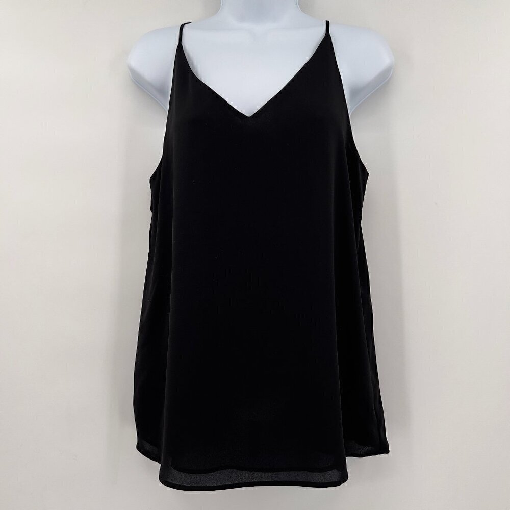 LOFT V-Neck Black Lined Sleeveless Top